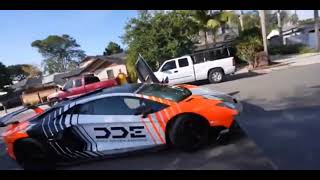 Three men attack Lamborghini owner and smash car with sledgehammer!