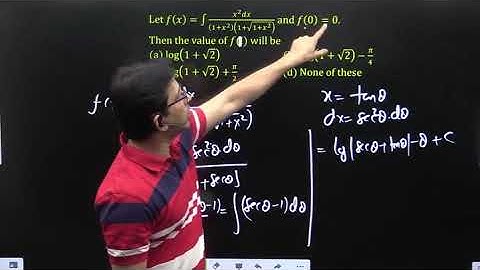 Let f(x)=∫▒(x^2 dx)/(1+x^2 )(1+√(1+x^2 ))  and f(0)=0. Then the value of f(!) will be ...👇 | NIMCET