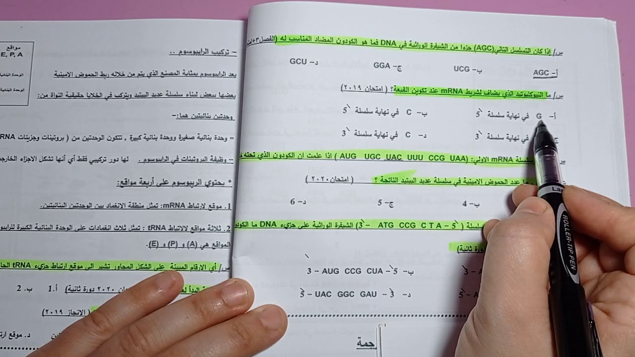 حل اسئلة اختر من الجين إلى البروتين
