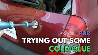 Fixing a dent with Cold Glue! I try out Glexo's cold glue for Paintless Dent removal (PDR)