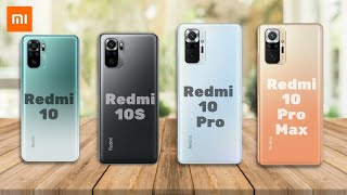 Xiaomi Redmi Note 10 vs Redmi Note 10S vs Redmi Note 10 PRO vs Redmi Note 10 PRO MAX