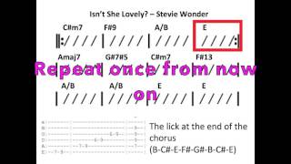 Isn't She Lovely - Moving chord chart chords