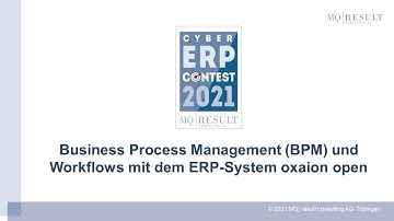 Business Process Management (BPM) und Workflows mit dem ERP-System oxaion open