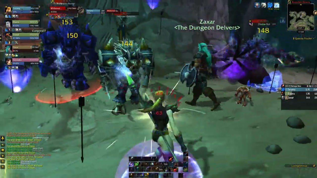 World Of Warcraft - Classic Era Dungeon Razorfen Downs Mage Part 1