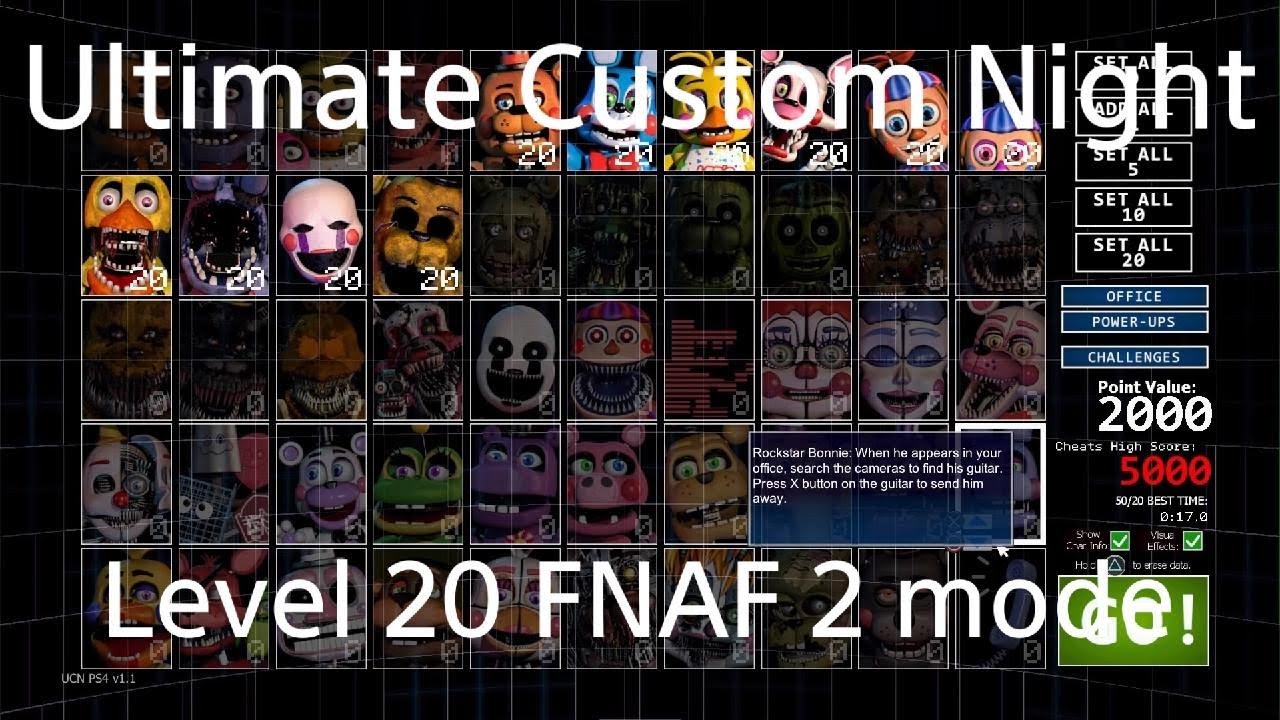Ultimate Custom Night | Level 20 FNAF 2 mode - YouTube