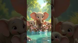 Adorable Elephants & Their Playful Babies  You’ll Love! 🐘❤️#cartoon #kidz
