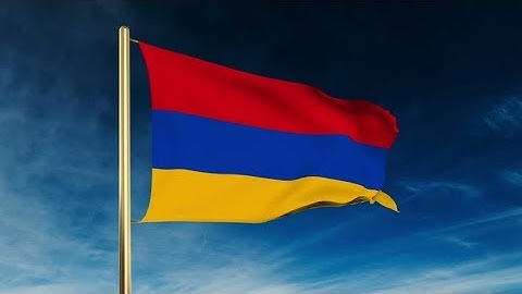 4K Armenia flag slider style. Waving in the win with cloud background animation Stock video