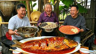 忙完農活，二弟回家鱔魚配魚籽燉一鍋，鮮嫩爆汁越吃越香【鐵鍋視頻】