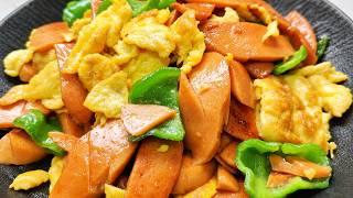 Super appetizing sausage scrambled eggs, super simple to make