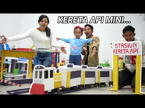 BIKIN KERETA API LENGKAP DENGAN STASIUNNYA, KEREN BANGET! KREASI KARDUS MINIATUR❤ | Mikael TubeHD