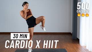 30 MIN CARDIO HIIT WORKOUT - Kickboxing Inspired (Full Body, No Equipment, At Home)