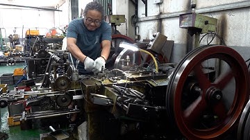 Process of Mass Producing Rivets and Screws in an Old Factory in Korea.