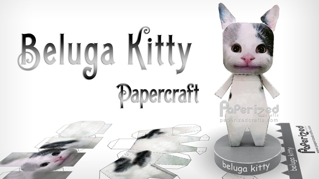 Beluga and munchkin cat paper craft
