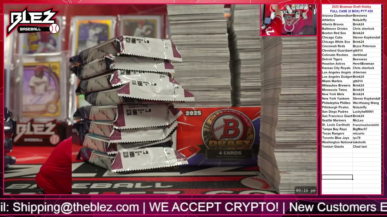 2025 Bowman Draft Hobby FULL CASE BREAK #29 PICK YOUR TEAM