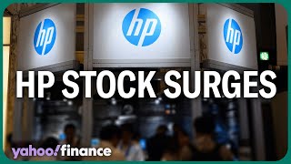 HP stock surges on PC recovery
