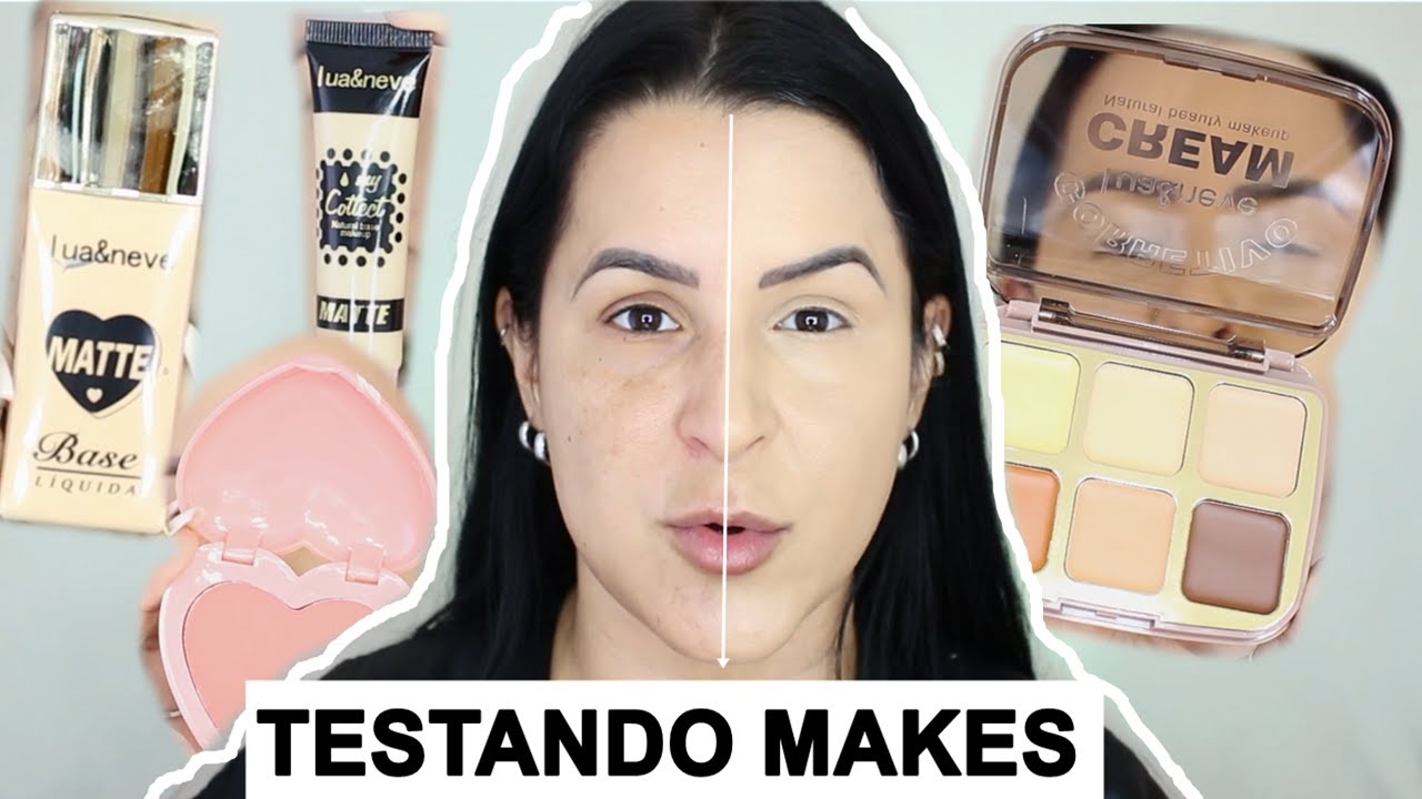 TESTANDO MAKES BARATINHAS - UMA MAKE UMA MARCA LUA NEVE
