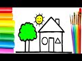 House drawing / learning to draw / drawing for kids /Bolalar uchun uy rasm chizish