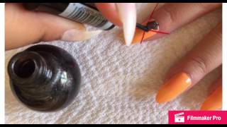 Orange Triangle Nail Tutorial
