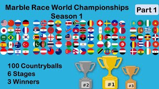 Marble Race of 100 Countryballs | Marble Race World Championship Season 1 Stage 1