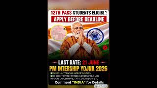 "INDIA"🇮🇳 -PM Internship Scheme 2026 is now live!🚀