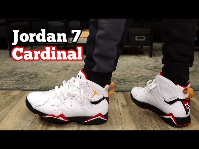Jordan 7 Cardinal Review and On Foot - YouTube