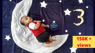 Monthly Baby photoshoot Moon theme | Monthly Baby Photoshoot at Home