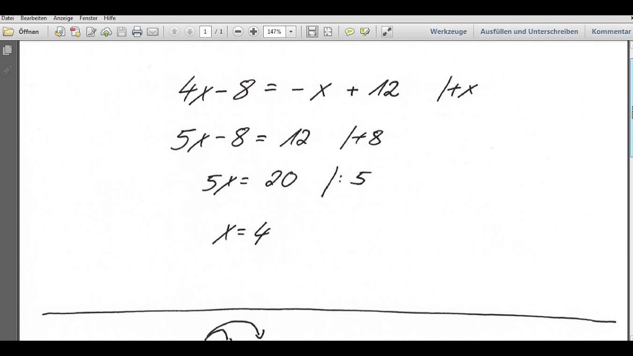 Lösen Von Gleichungen Mit 2 Unbekannten einfache Gleichungen mit einer Unbekannten - YouTube