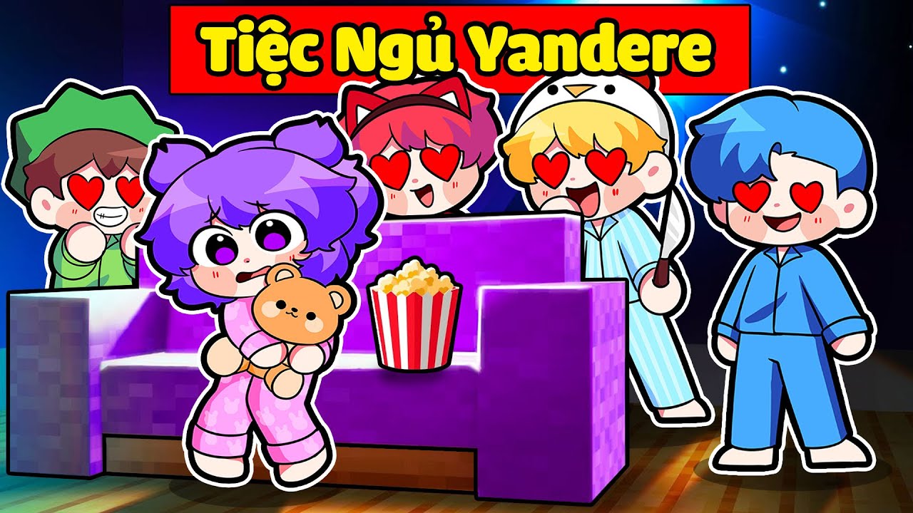 NABEE BẤT NGỜ THAM GIA TIỆC NGỦ YANDERE ĐÁNG SỢ TRONG MINECRAFT*NABEE YANDERE 😍🔪😈