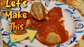 Italian Flavored Stuffed Biscuits with Tomato Gravy
