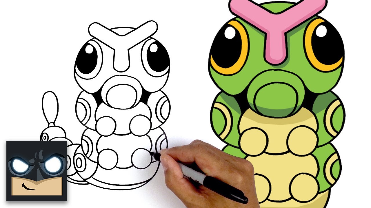 Desenhos de Pokemon Caterpie - Como desenhar Pokemon Caterpie passo a passo