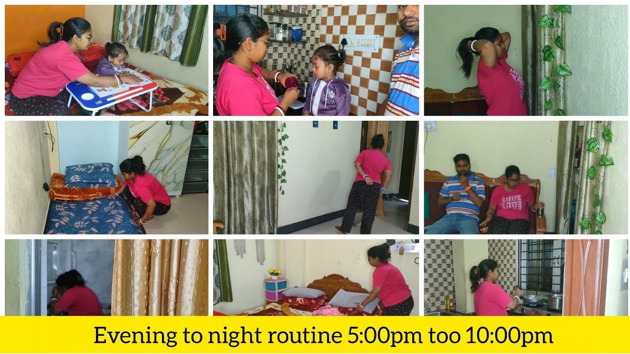 Evening to night routine 5:00pm too 10:00pm ✅// घर के काम खत्म होने के नाम ही नहीं लेते #homemaker