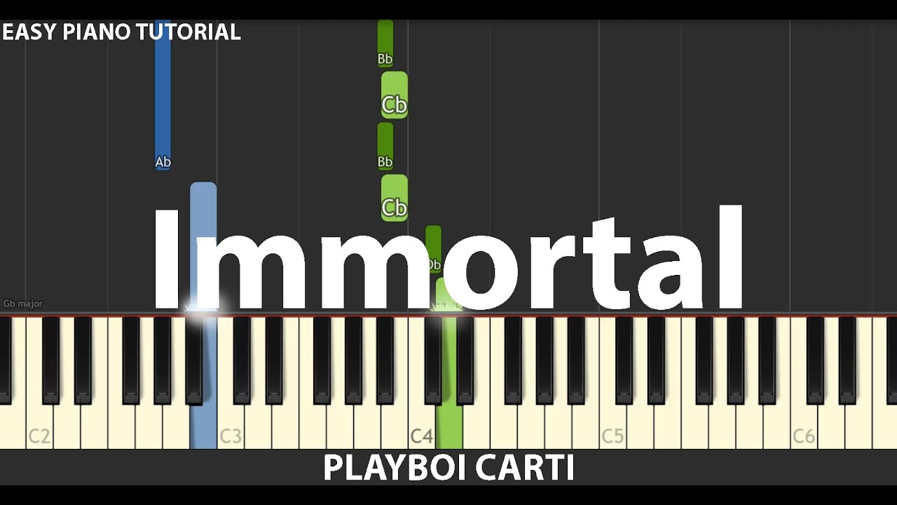 Playboi Carti - Immortal | EASY Piano Tutorial - YouTube