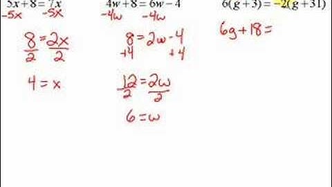 Lesson 7-5: Solving Equations With Variables on Both Sides