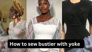 HOW TO DRAFT AND SEW A BUSTIER BLOUSE WITH YOKE || PATTERN DRAFTING AND SEWING TUTORIAL #fashion