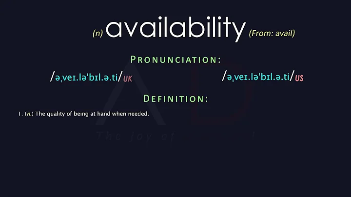Availability Meaning And Pronunciation | Audio Dictionary