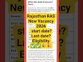 rajasthan ras new vacancy 2026