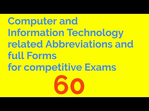 60 Abbreviations and Full Forms Used  for Computer, Information Technology || Competitive Exam