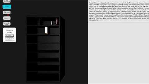 3D Bookshelf prototype update 1 (three.js)