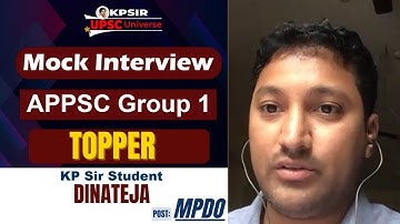 APPSC Group-1_Topper || Dinateja || Mock Interview @ KP Sir UPSC Universe #appscgroup1