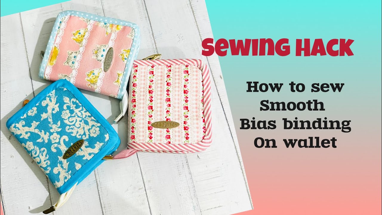 How to sew bias binding on zipper wallet 