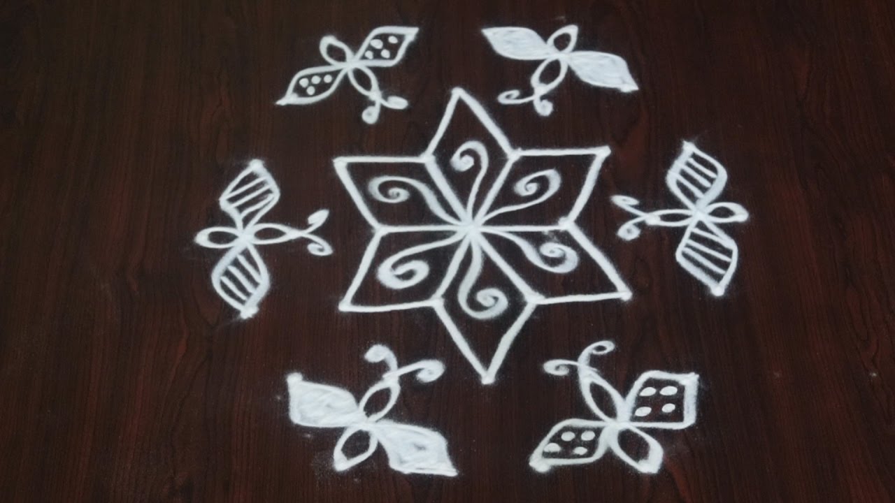 pulli kolam small || simple small kolam designs || pulli kolangal ...