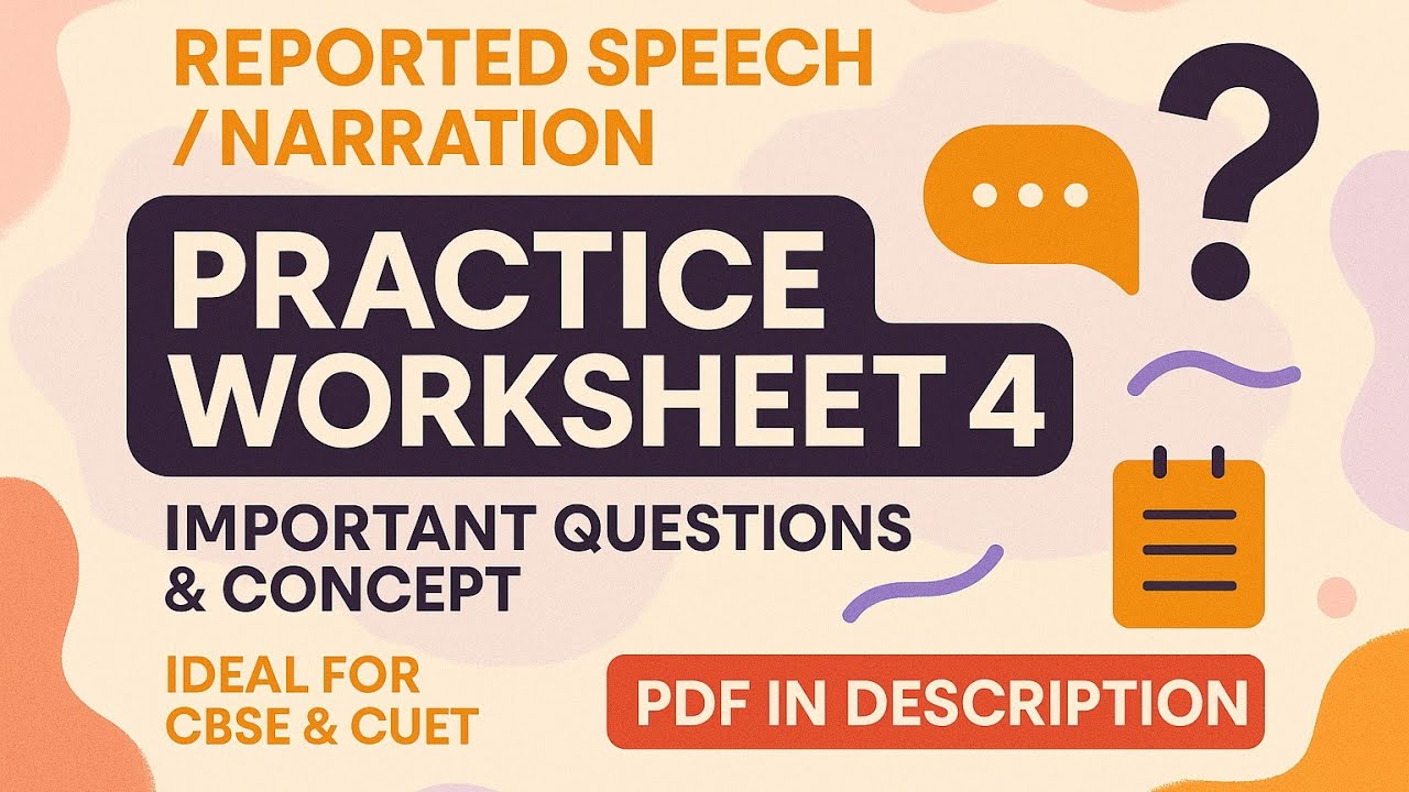 Narration Exercise 4 | Reported Speech Practice | English Grammar ...