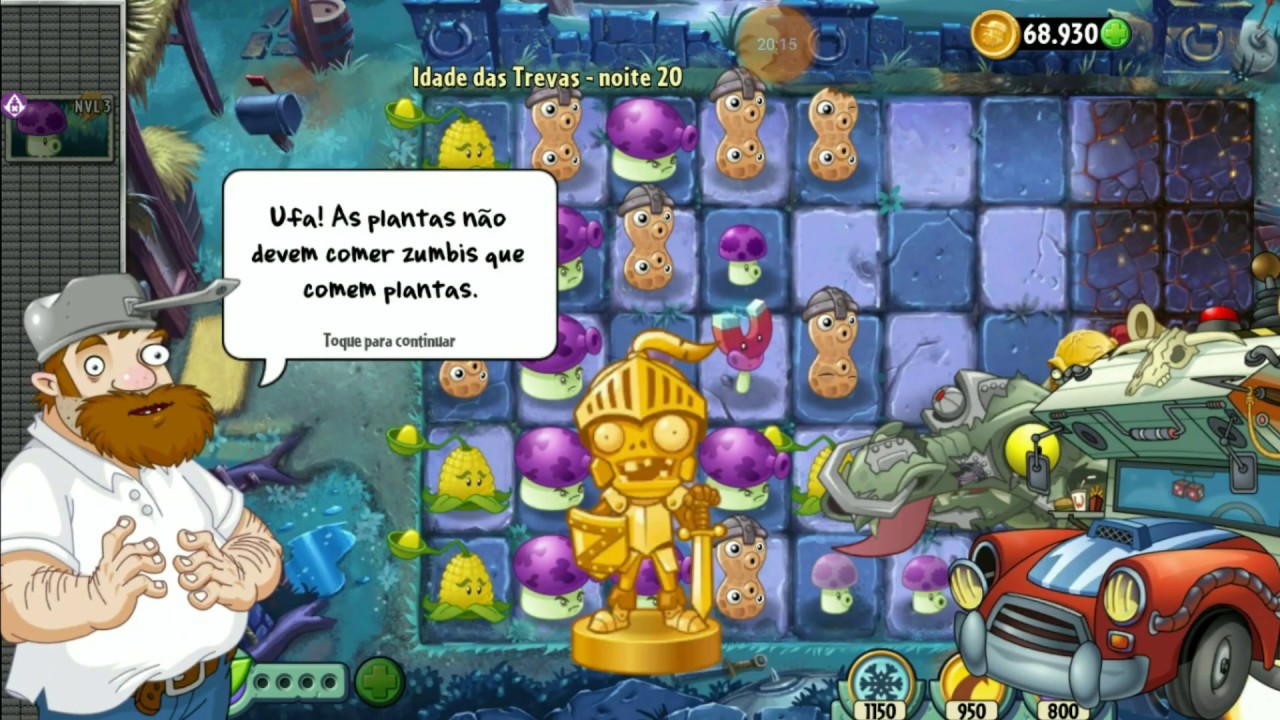Plants vs Zombies 2-TERMINAMOS IDADE DAS TREVAS(Troféu Dragão das Trevas Zubô) Dias 18 a 20 Parte 61