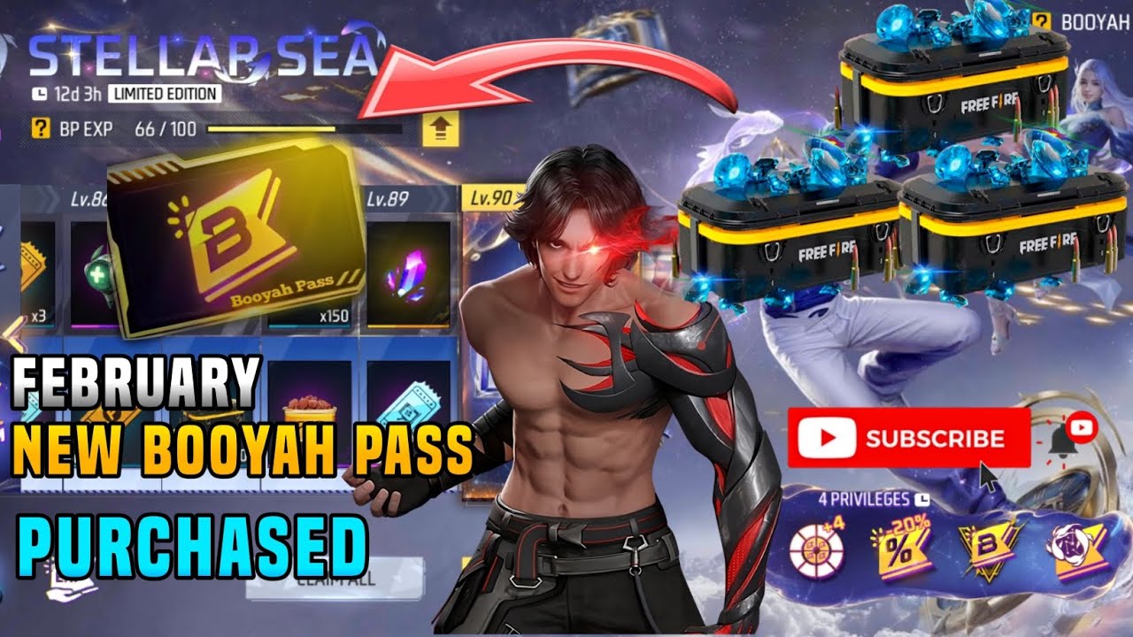 Free fire me booyah pass purchase kardiya 😴💖