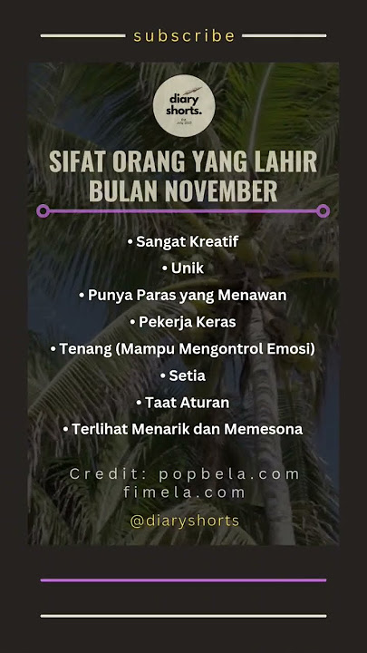 Sifat orang yang lahir November