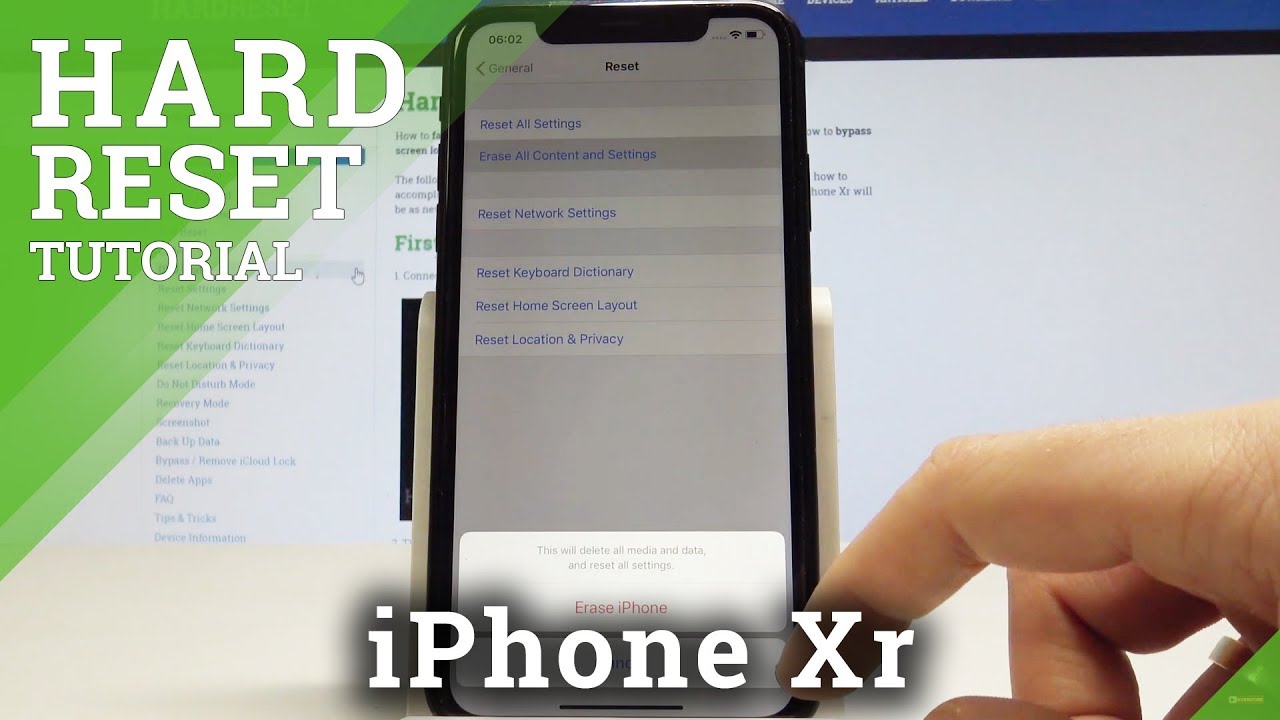 iPhone Xr Hard Reset / Factory Reset by iOS Settings / Delete Data