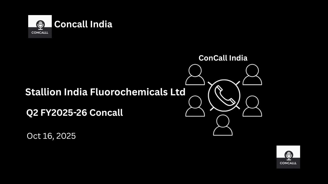 Stallion India Fluorochemicals Ltd Q2 FY2025-26 Concall