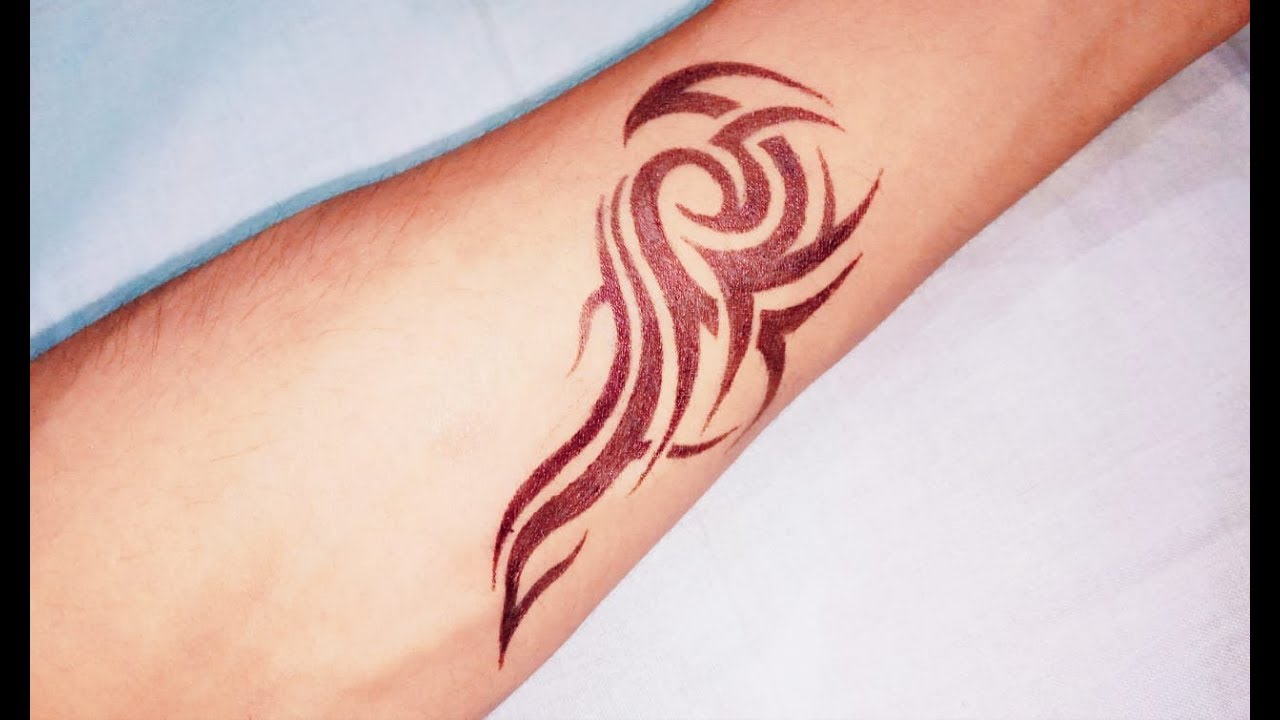 How To Make A Simple Tribal Spiky Tattoo Design On Wrist Youtube