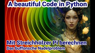 Python tutorial in German, calculating Pi with matchsticks