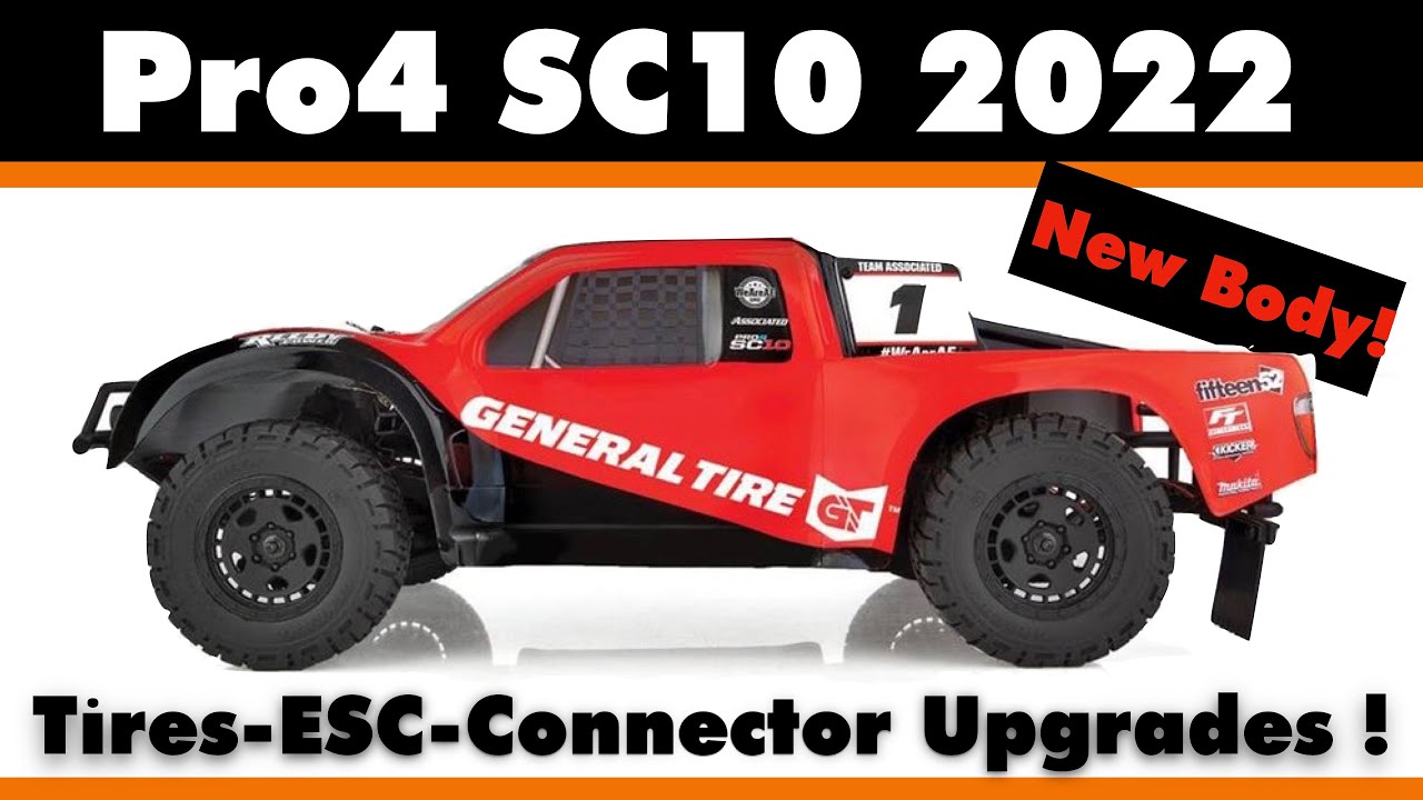 Team Associated Pro4 SC10 2022 New "General Tire" Body - Tire & ESC